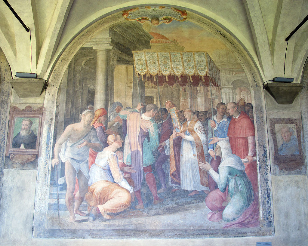 San Domenico porta in processione l'immagine della Madonna (dipinto) di Buti Lodovico (sec. XVI)