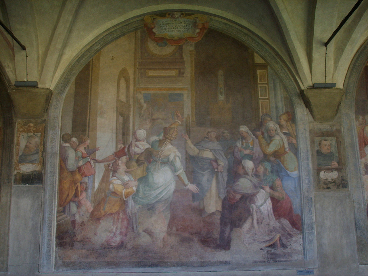 San Domenico converte alcune donne eretiche (dipinto) di Barbatelli Bernardino detto Poccetti (sec. XVI)