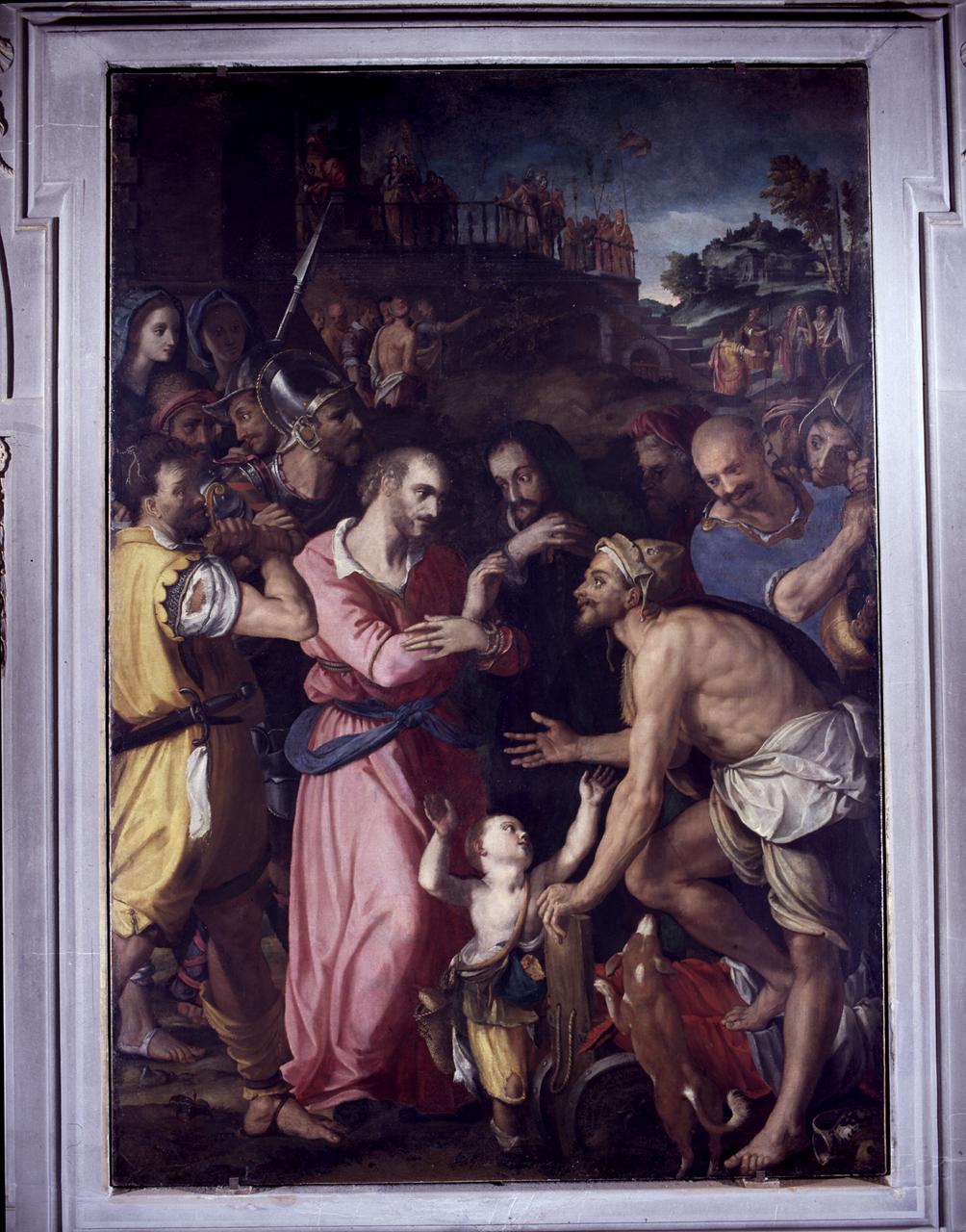 San Giacomo il Maggiore condotto al martirio guarisce un paralitico (dipinto) di Allori Alessandro (sec. XVI)