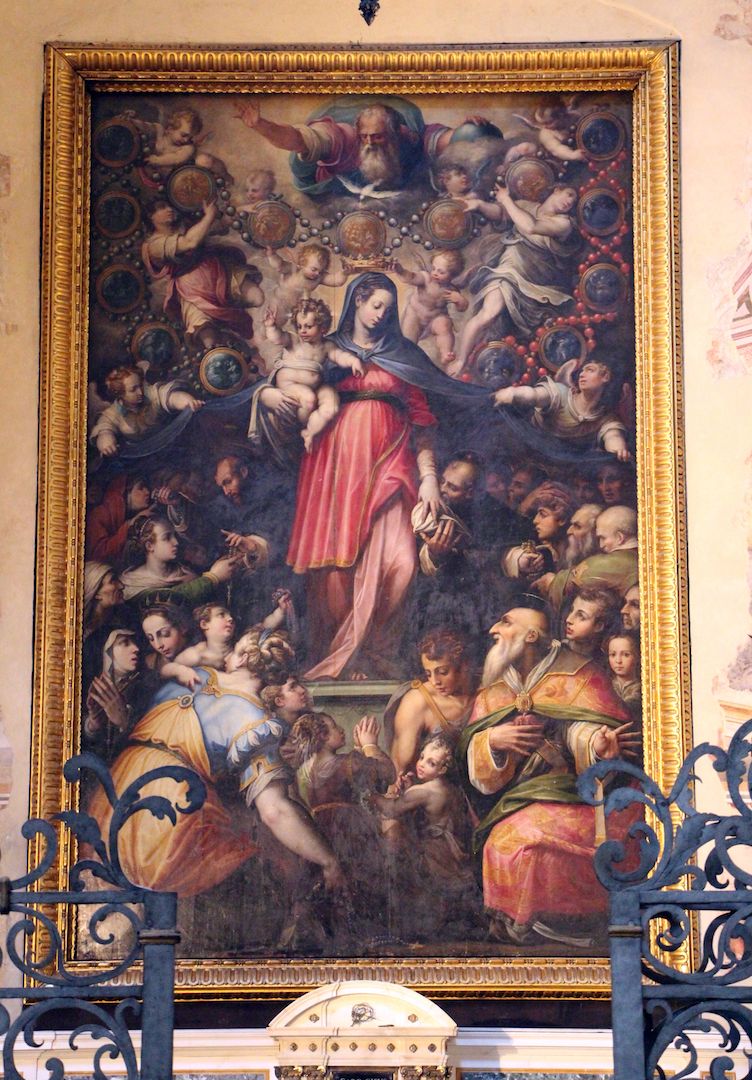 Madonna del Rosario (dipinto) di Zucchi Jacopo (sec. XVI)