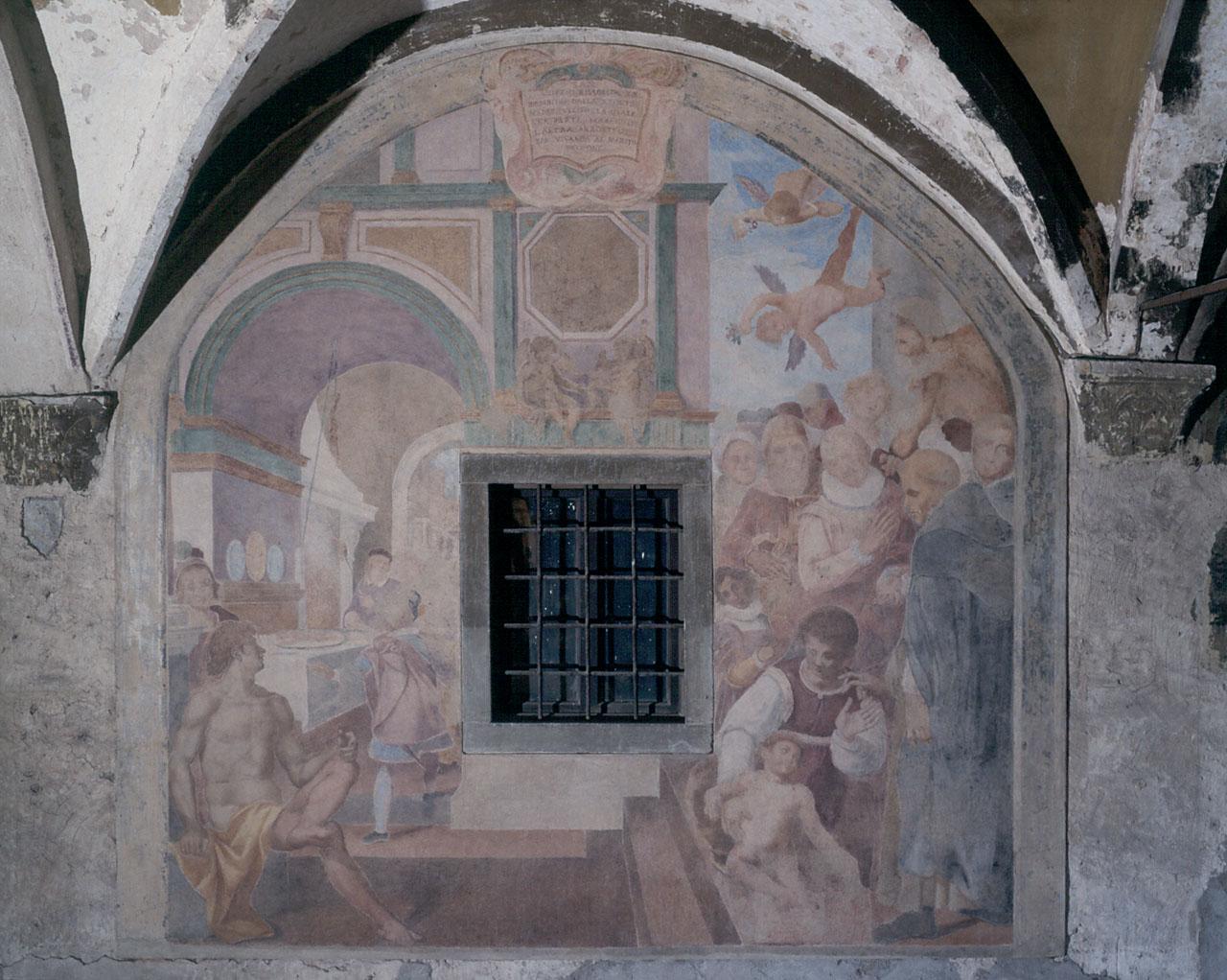 San Vincenzo Ferrer riporta alla vita un bambino (dipinto) di Monaldi Bernardino (sec. XVII)