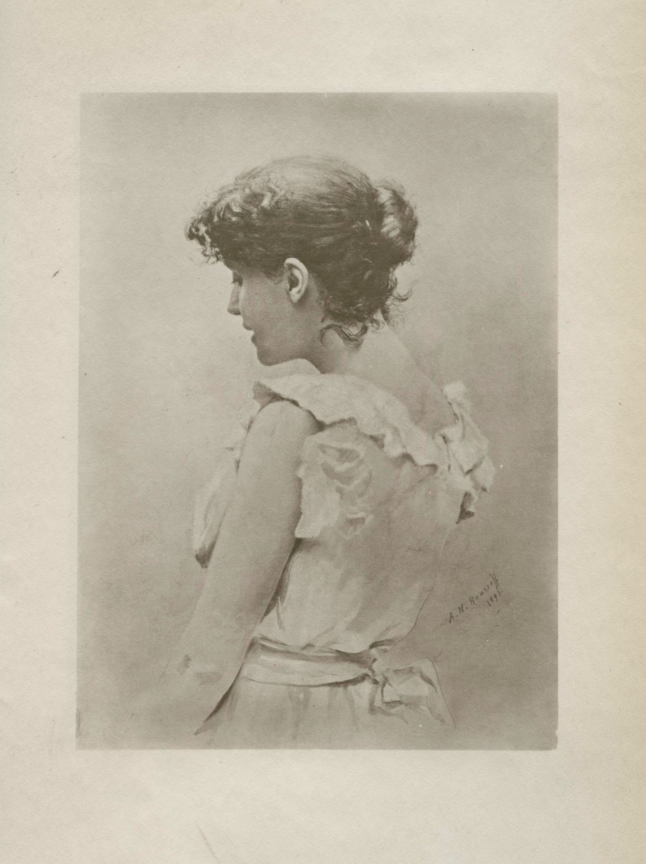 Ritratto di Eleonora Duse (stampa) di Wolkoff Muromcov Alexander (attribuito) (fine XIX)
