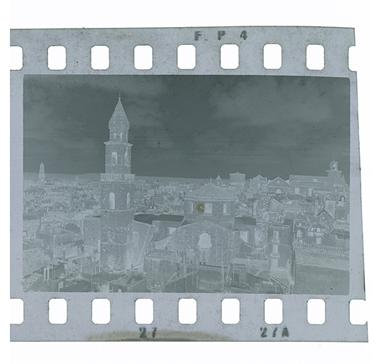 Putignano - Santa Maria la Greca: Il campanile - Panorama (negativo) di Anonimo (XX)