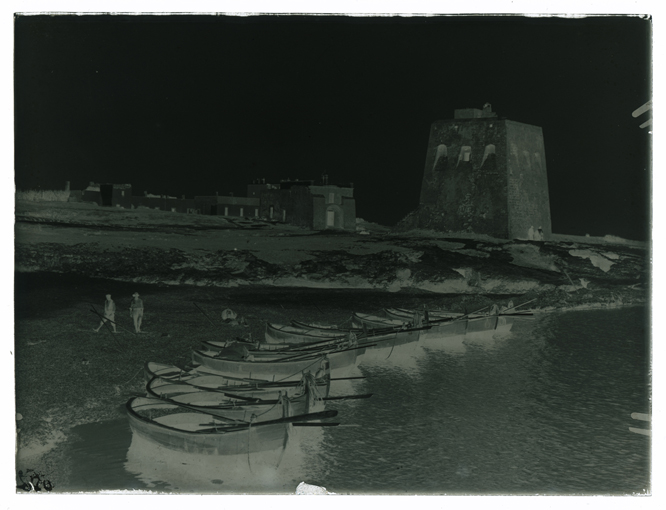 San Foca (Melendugno) - Porticciolo con veduta della Torre (negativo) di Palumbo, Giuseppe (XX)