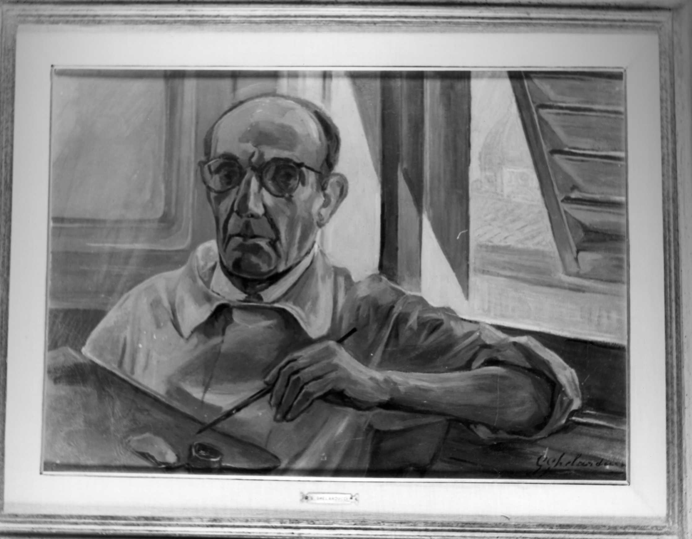 Autoritratto del pittore Giulio Ghelarducci (dipinto) di Ghelarducci Giulio (XX)