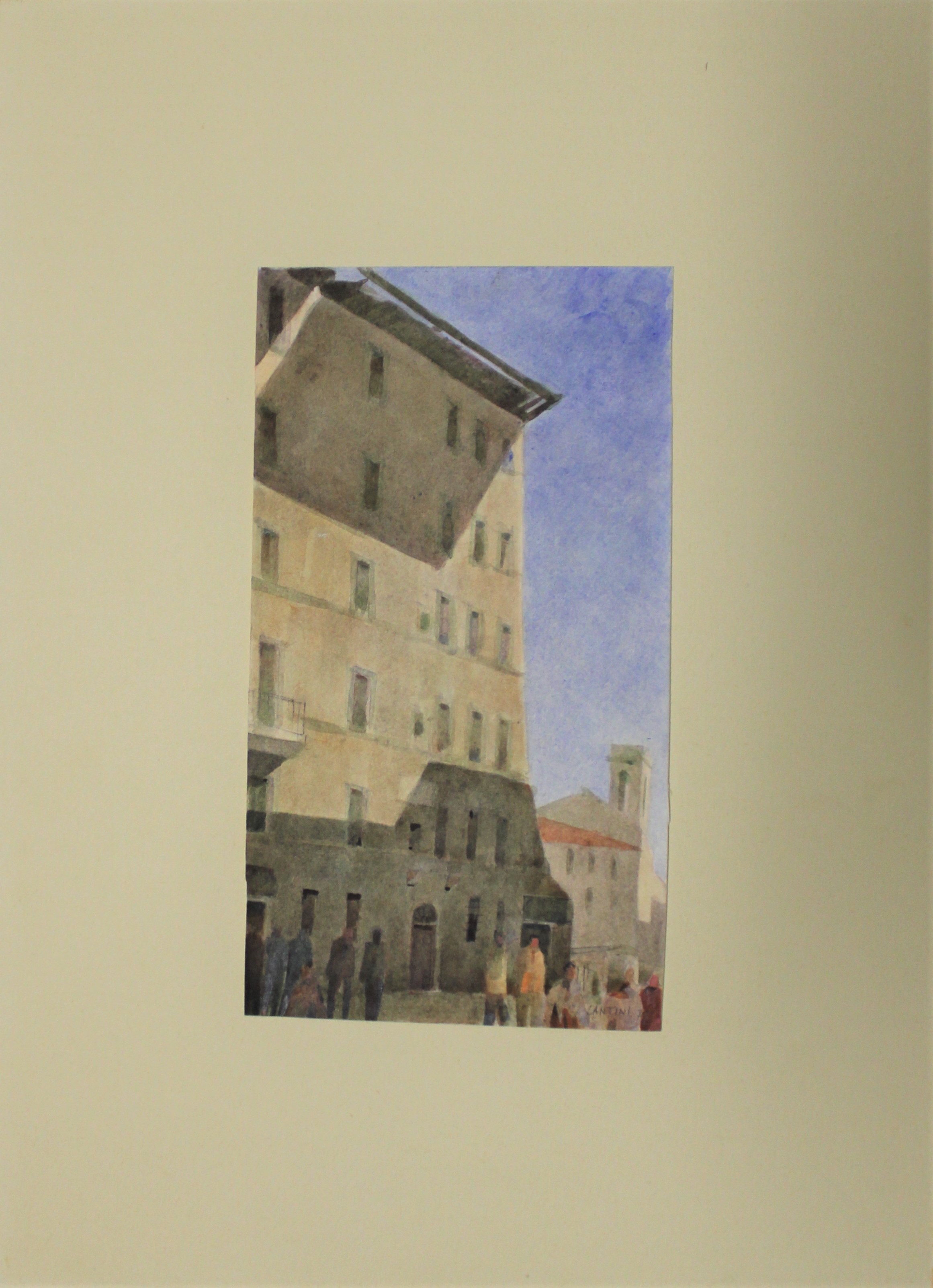 strada di città (disegno) di Cantini Ario (XX)