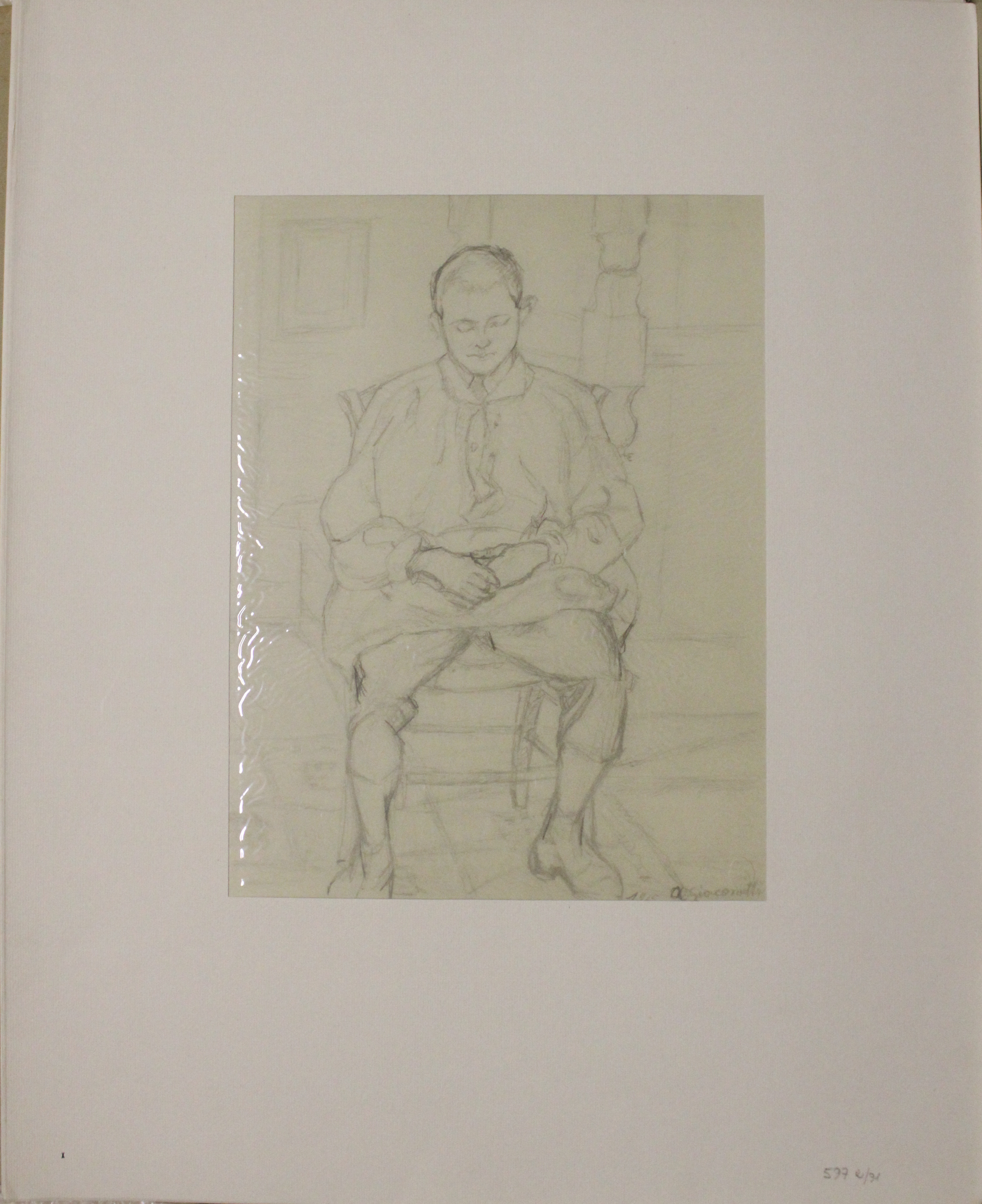 Ritratto di Diego fanciullo, ritratto di fanciullo (stampa, elemento d'insieme) di Giacometti Alberto (XX)