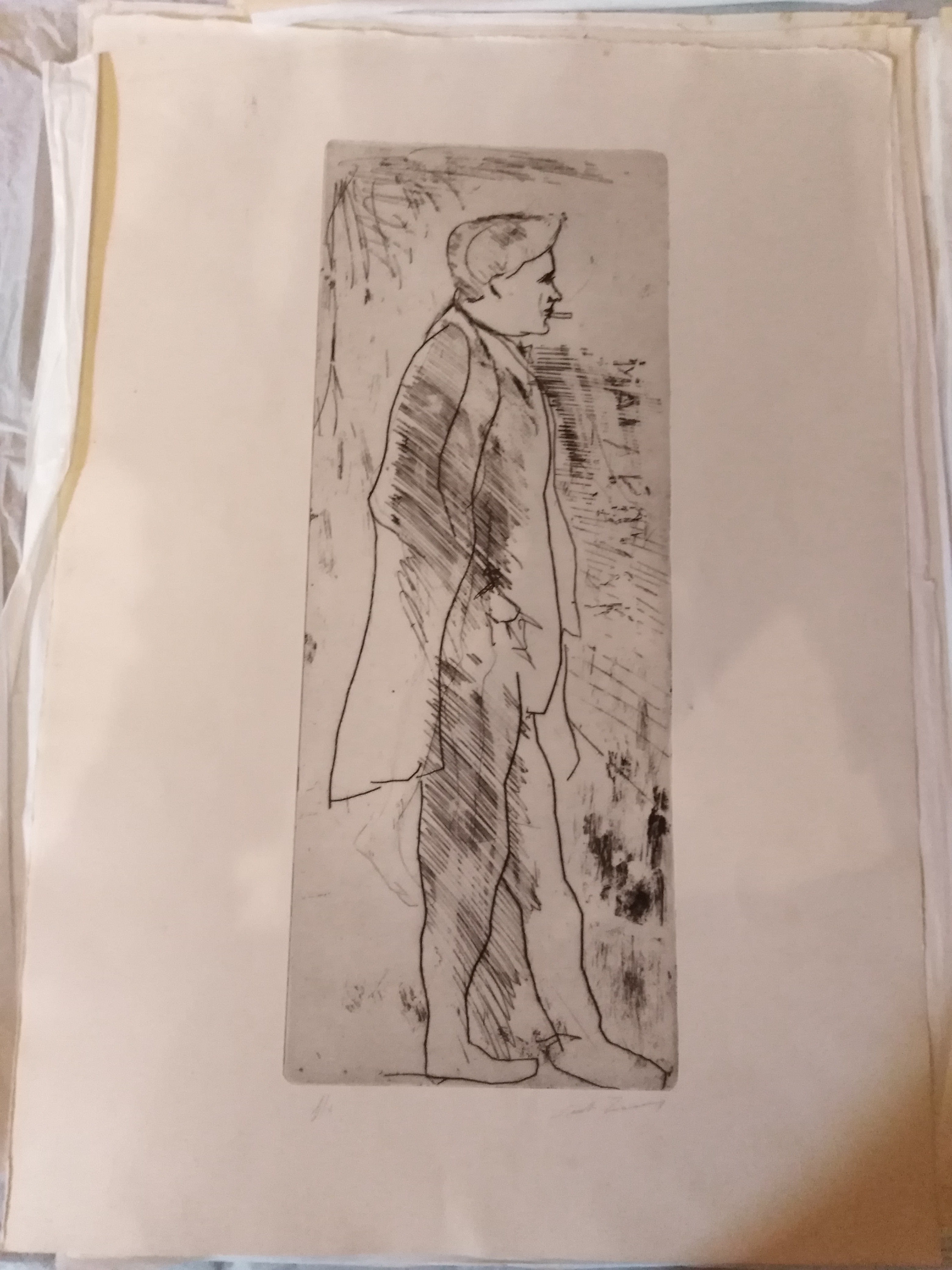 Ritratto di Maiakovsky, figura maschile in piedi (stampa) di Treccani Ernesto (XX)