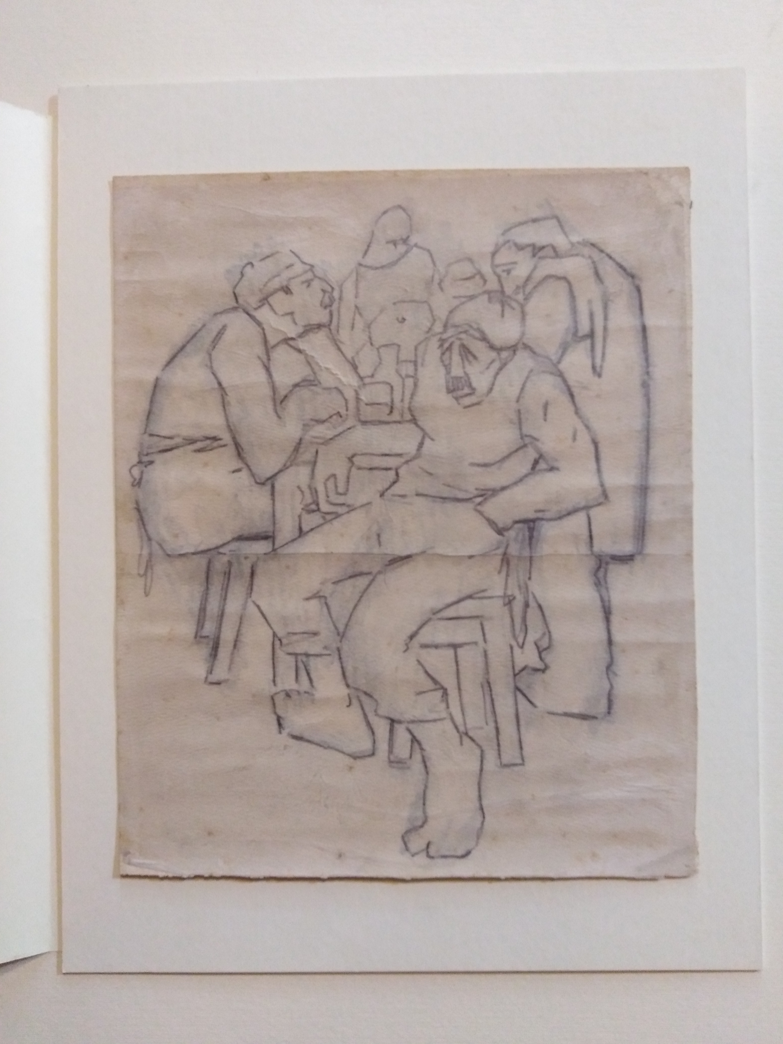 Nella Gargotta, figure attorno ad un tavolo (disegno) di Razzaguta Gastone (XX)