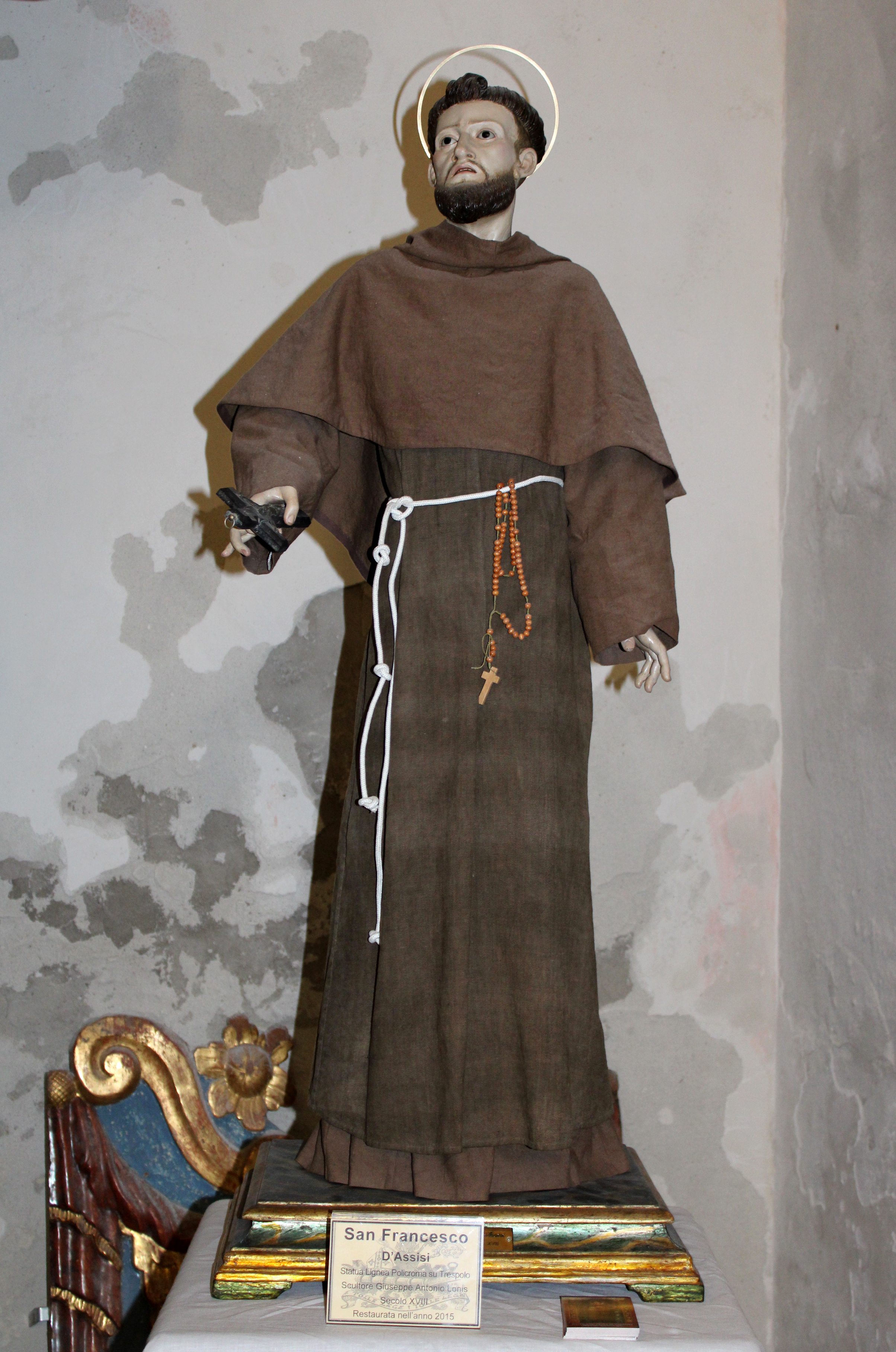 San Francesco d'Assisi (statua) di Lonis Giuseppe Antonio (bottega) (seconda metà XVIII)