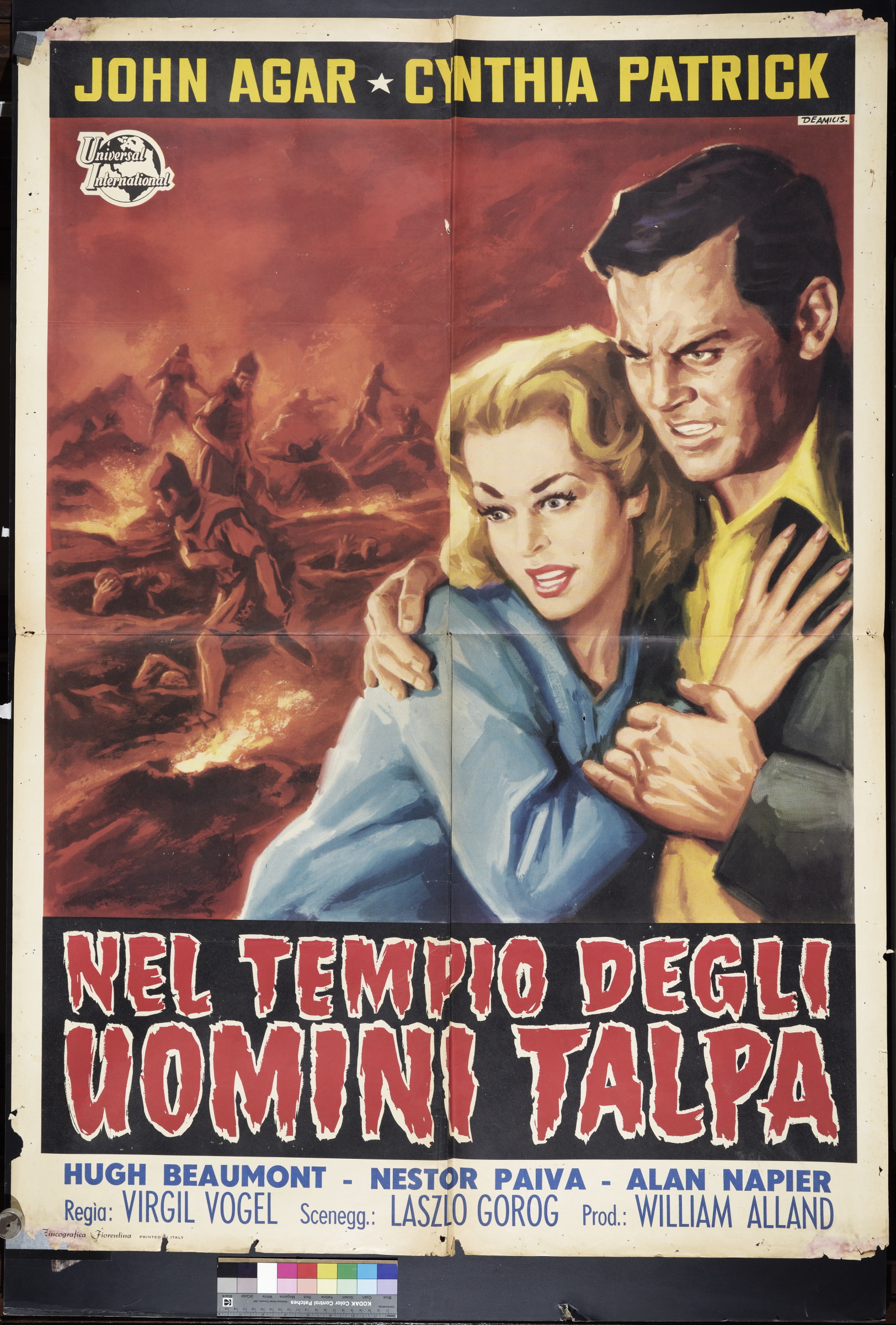 ritratto di attori con creature fantastiche (manifesto) di De Amicis Aldo (XX)