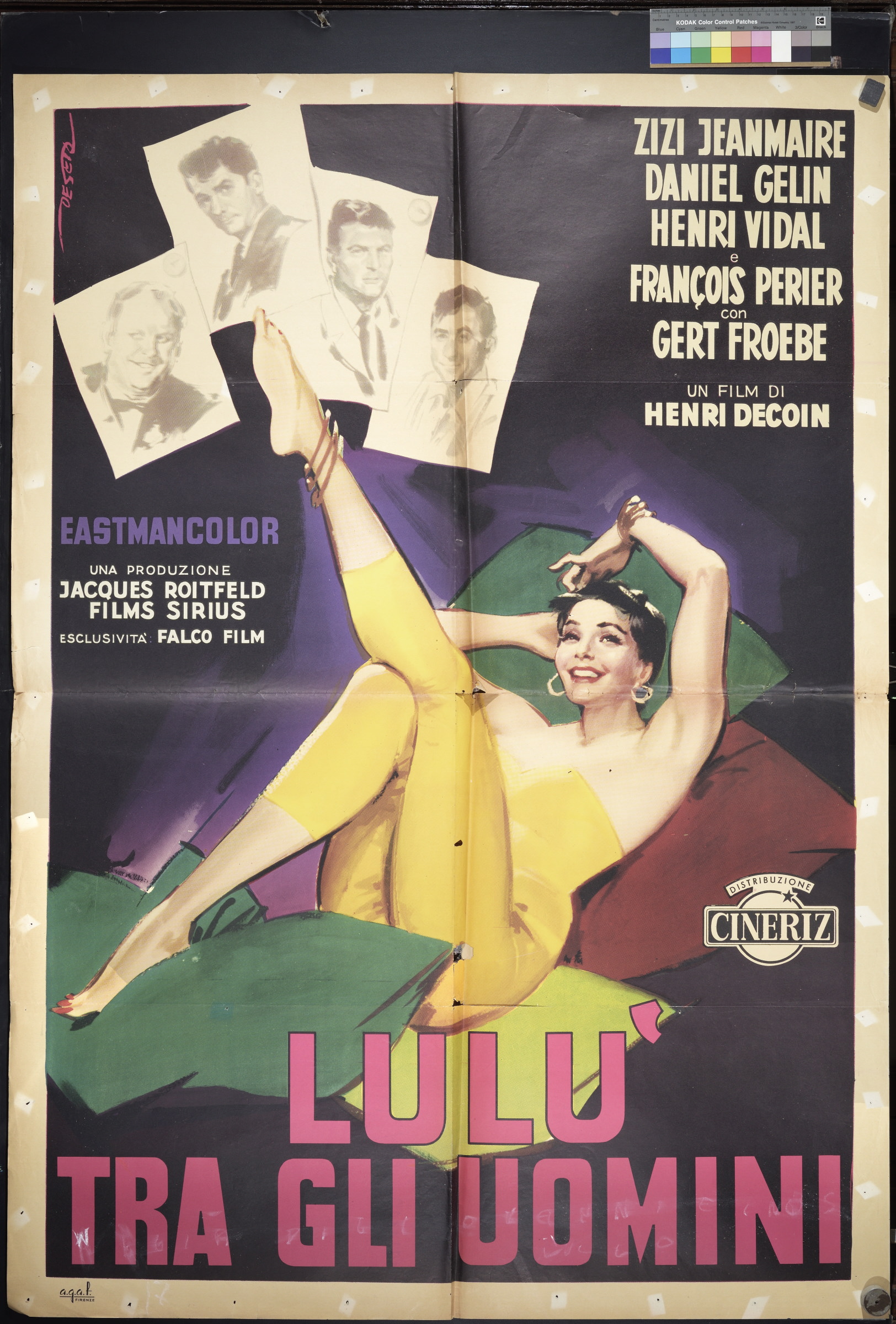 ritratti di attori e ritratto di attrice su cuscini (manifesto) di De Seta Enrico (XX)