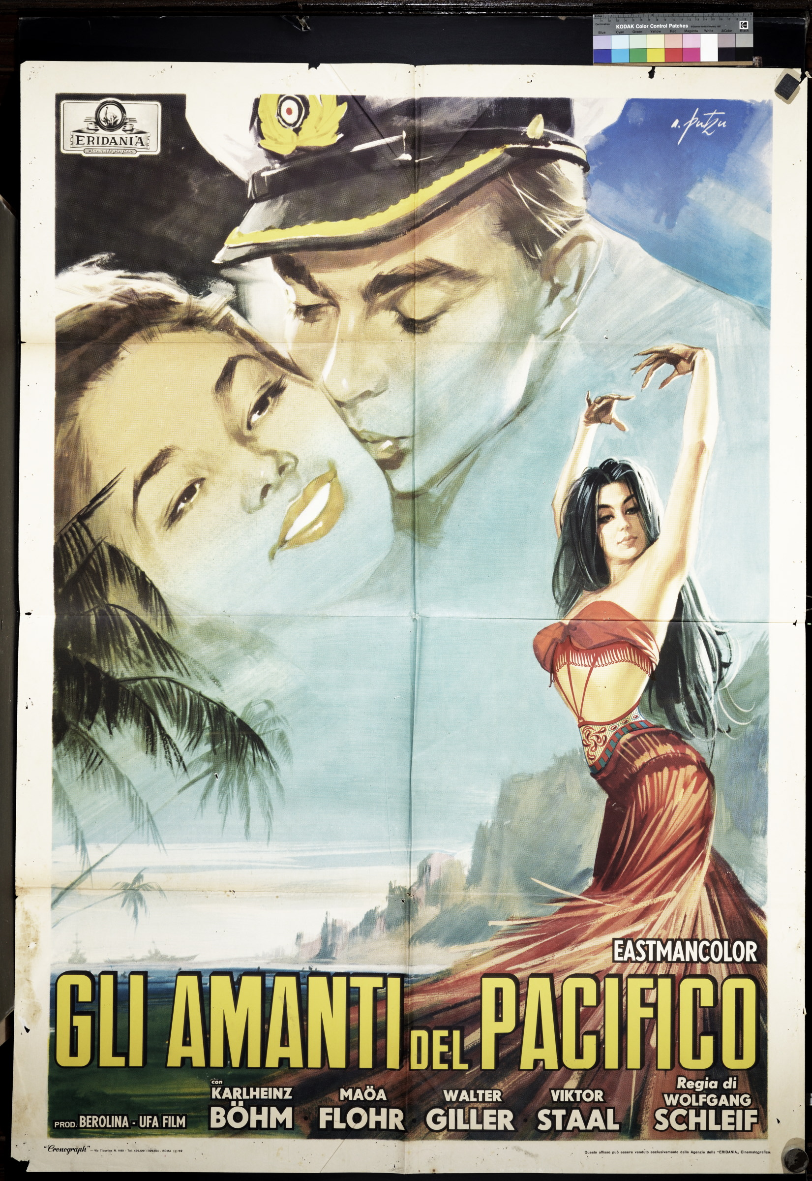 ritratto di attori e figura femminile danzante (manifesto) di Putzu Arnaldo (XX)