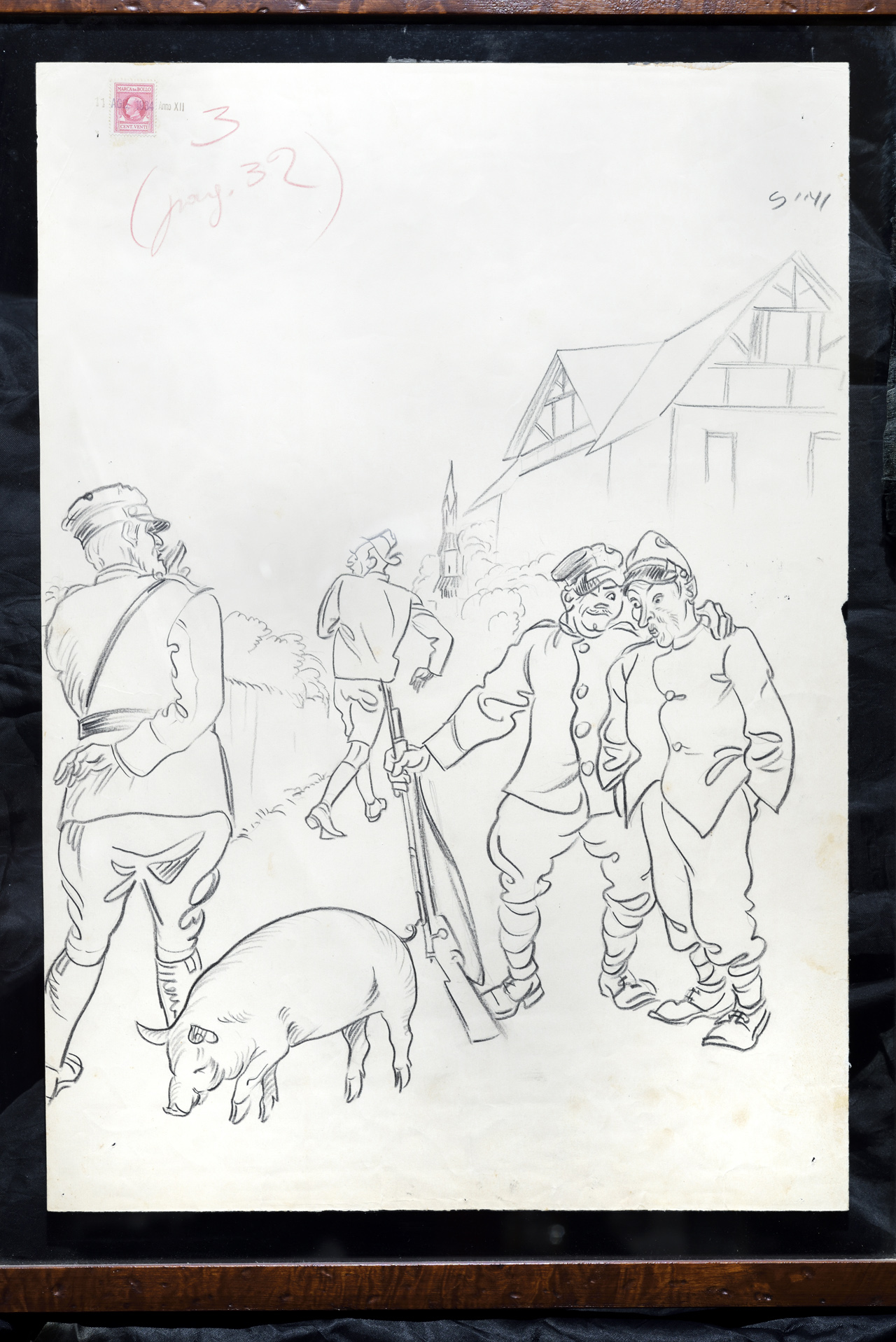 Soldati con animale (disegno)