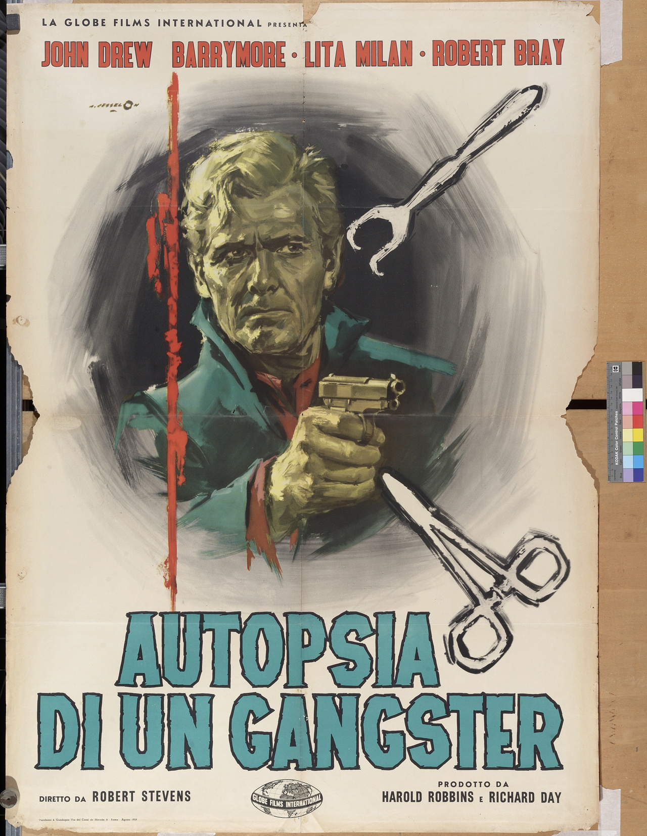 ritratto di attore con pistola (manifesto) di Cesselon Angelo (XX)