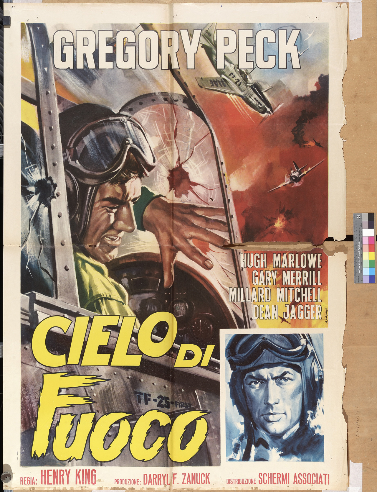 ritratto di attore con scena di battaglia (manifesto) di Casaro Renato (XX)