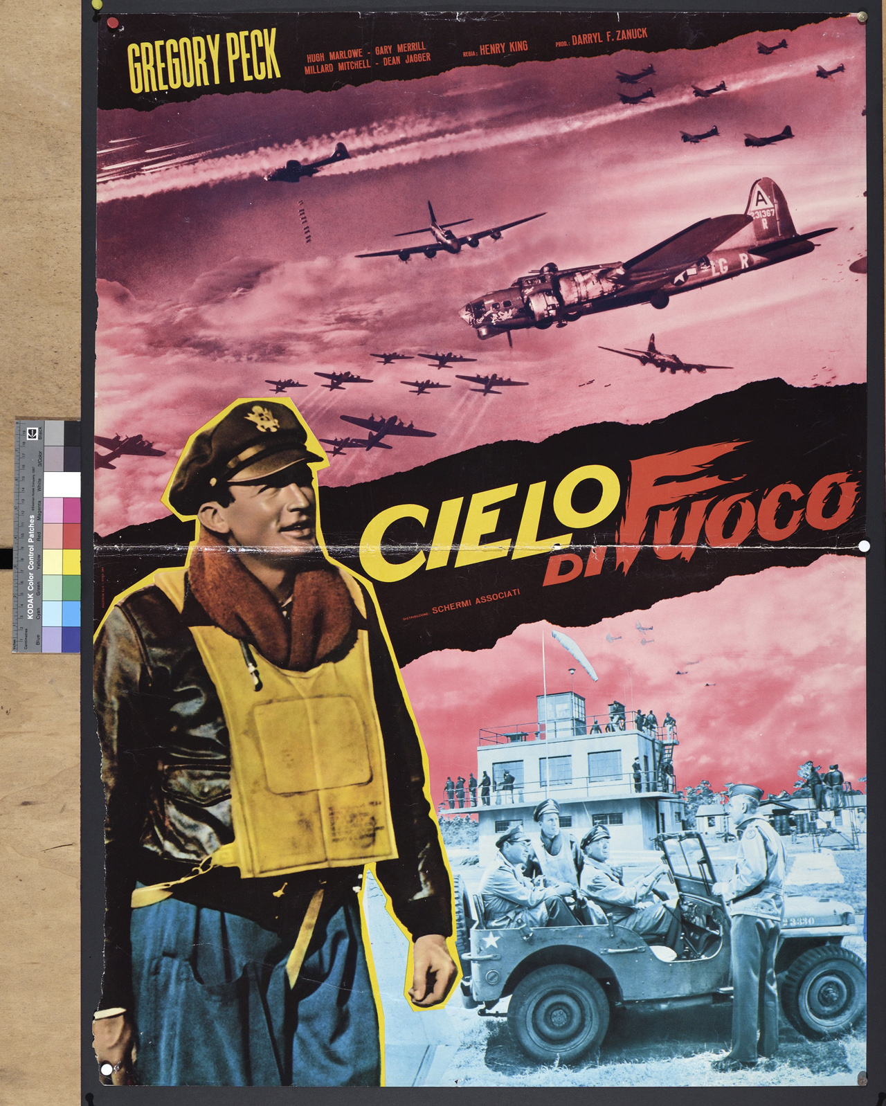 ritratto di attore con scena di battaglia e base militare (manifesto) - ambito italiano (XX)