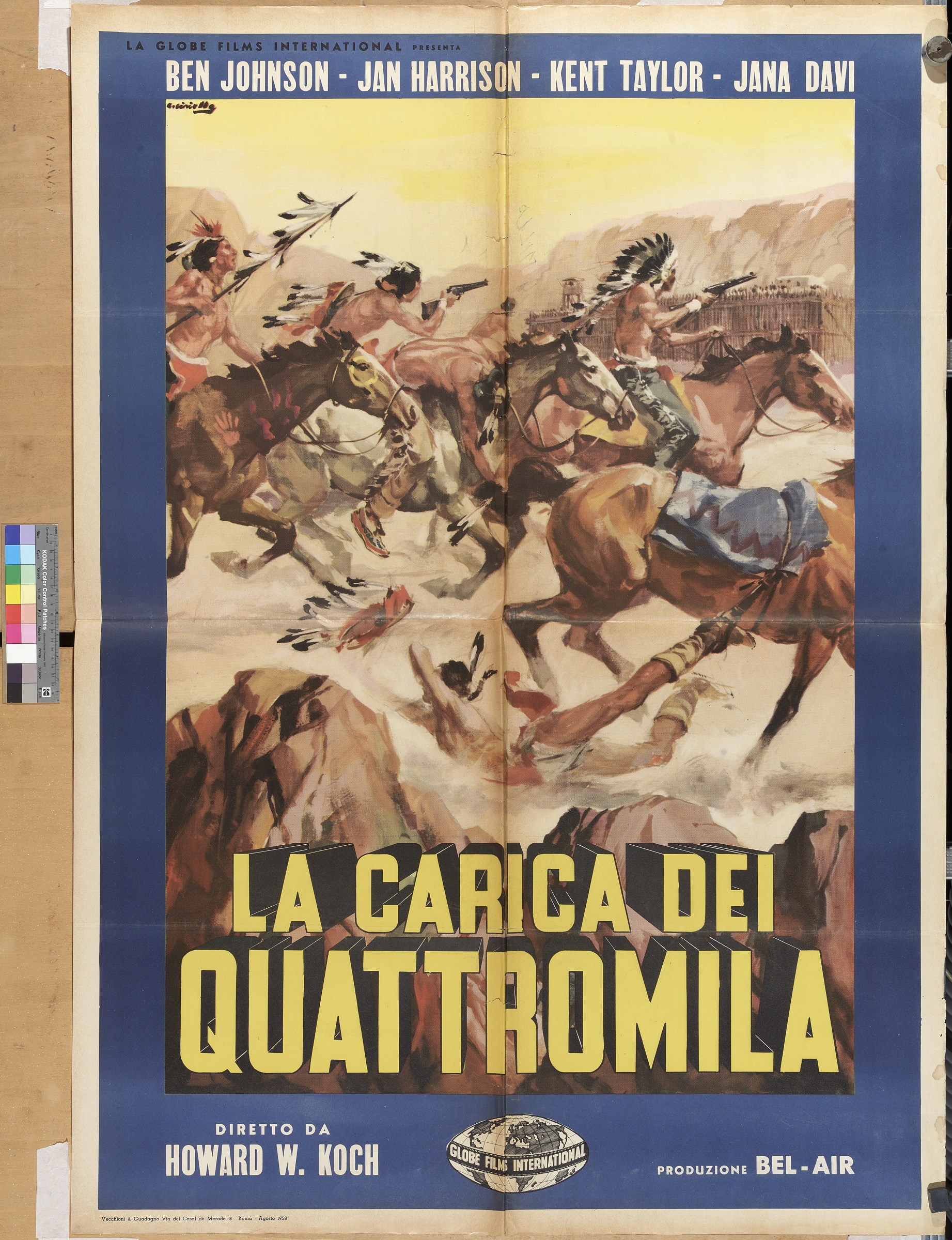 indiani d'America in battaglia a cavallo (manifesto) di Ciriello Averardo (XX)