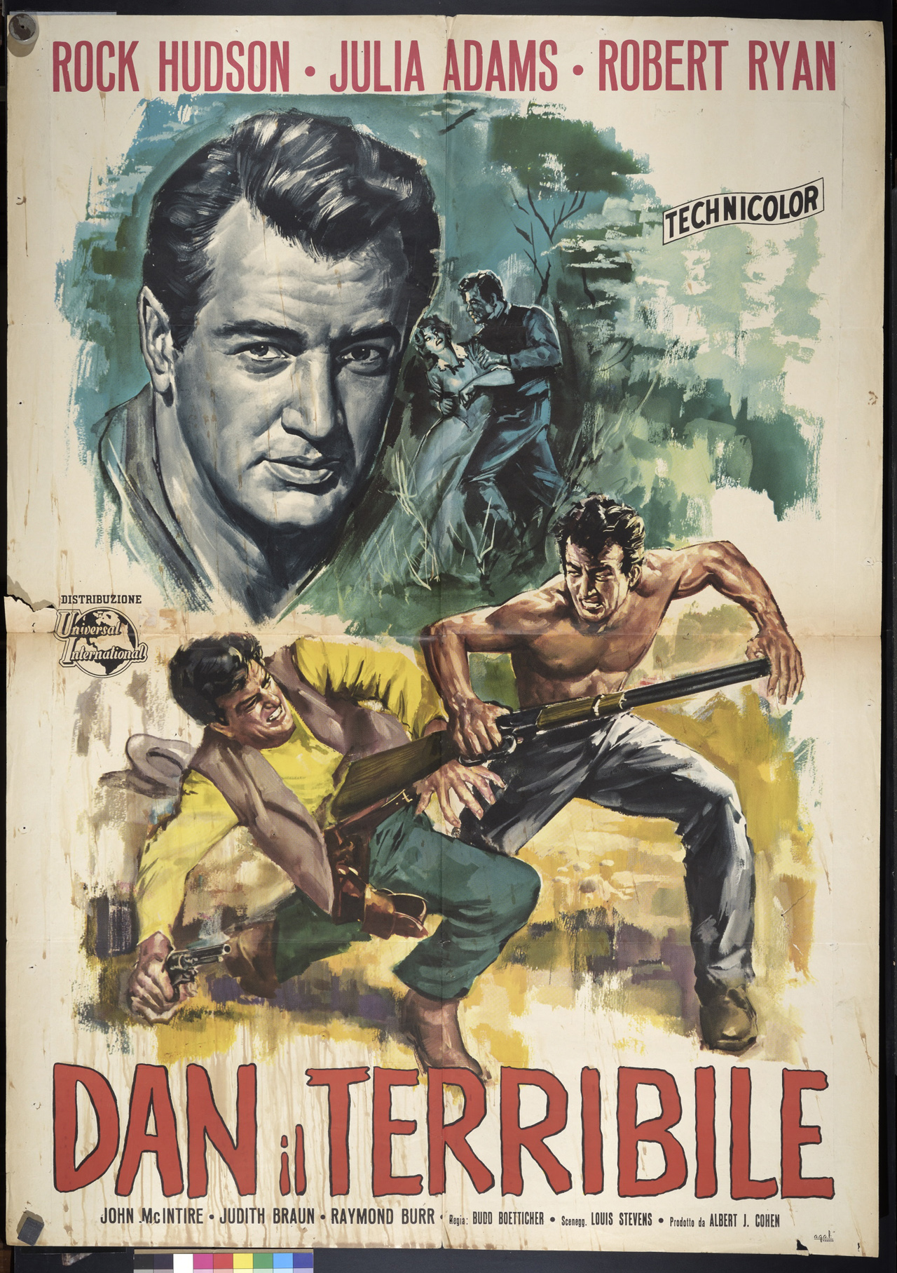 ritratto di attore con coppia di figure e scena di lotta (manifesto) - ambito italiano (XX)