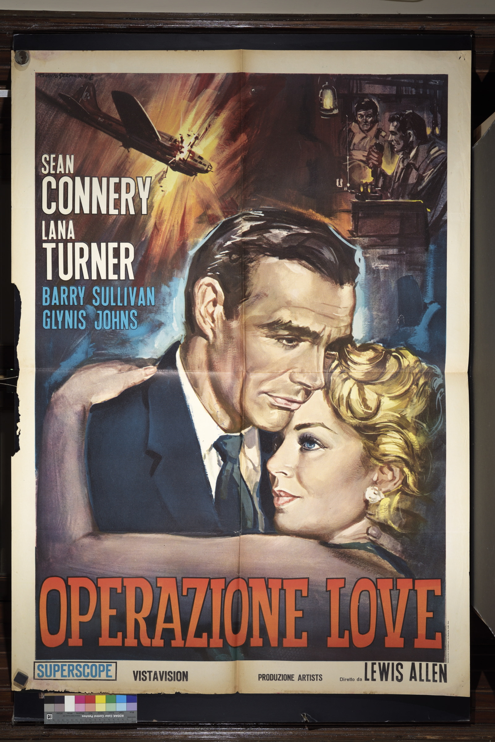 ritratto di attori, aereo bombardato, uomini alla radio (manifesto) di Gasparri Rodolfo (XX)