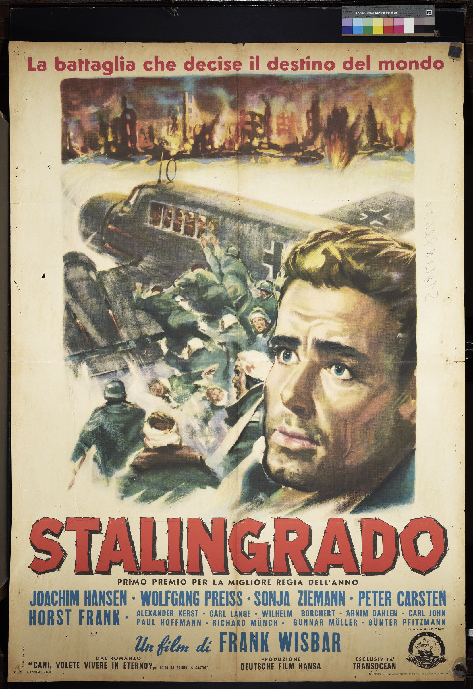 ritratto di attore, scena di guerra (manifesto) - ambito italiano (XX)