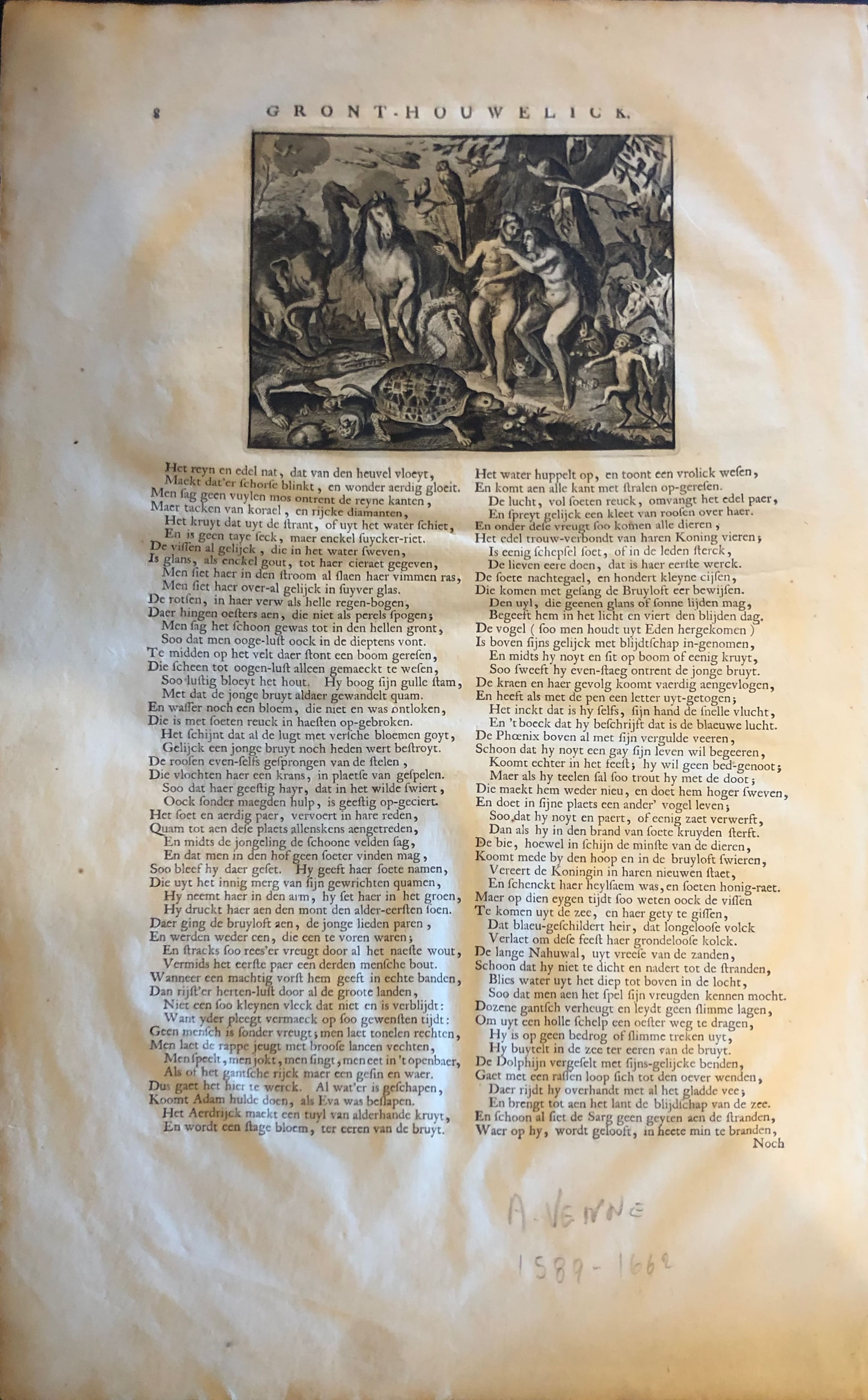 Adamo ed Eva (stampa) - ambito olandese (sec. XVIII)