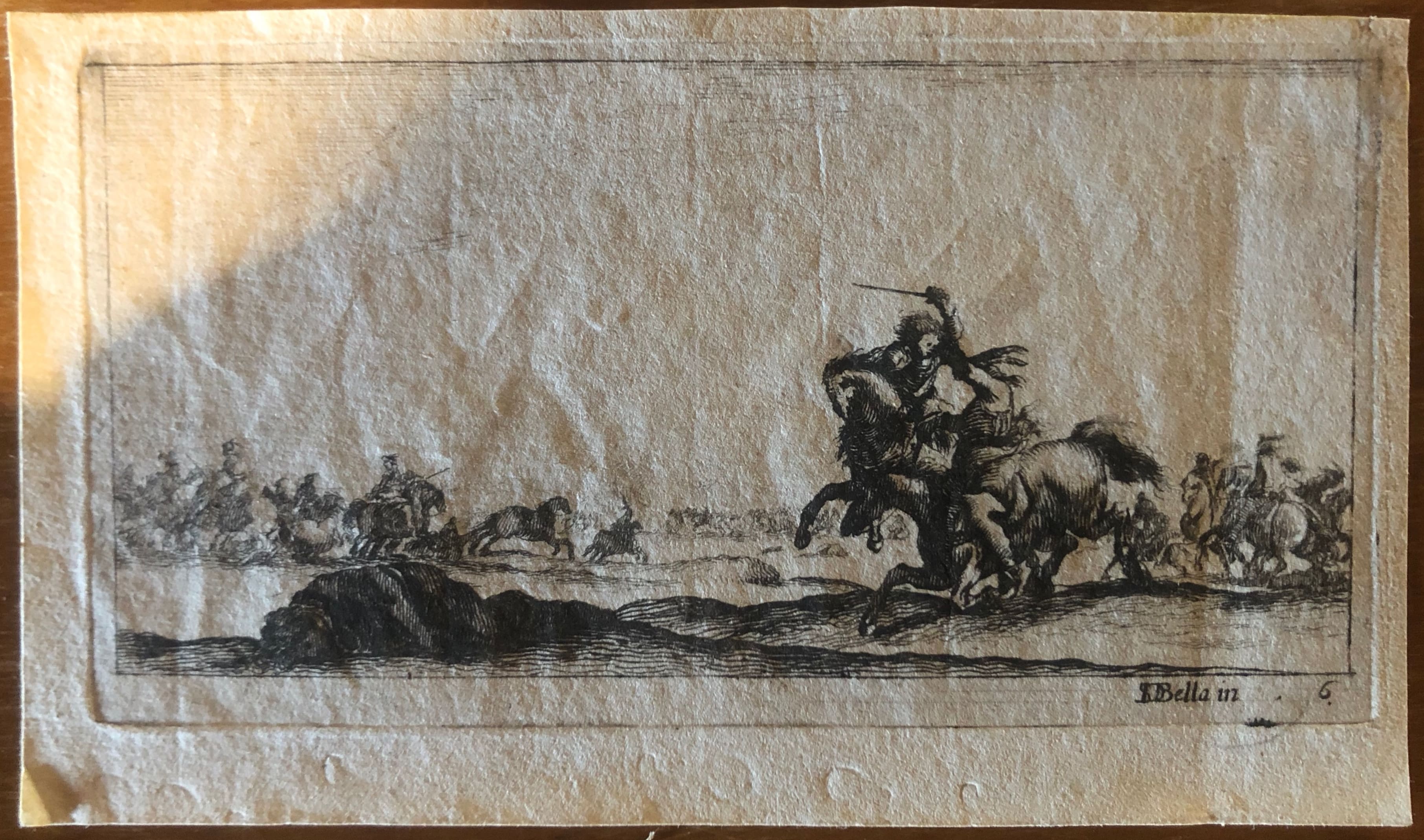 Scena di battaglia (stampa) di della Bella Stefano - ambito italiano (sec. XVII)