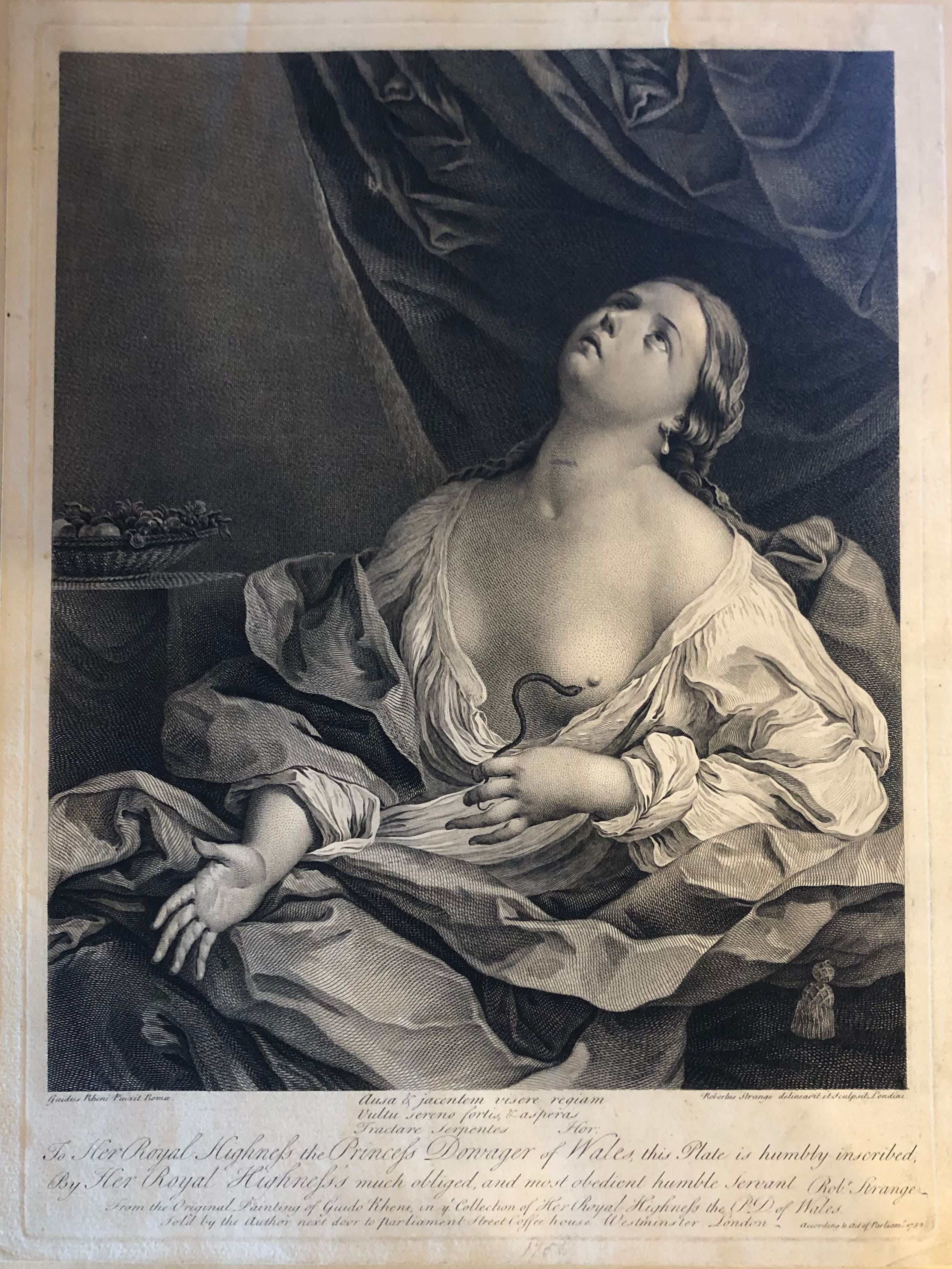 Morte di Cleopatra (stampa) di Strange Robert (sec. XVIII)