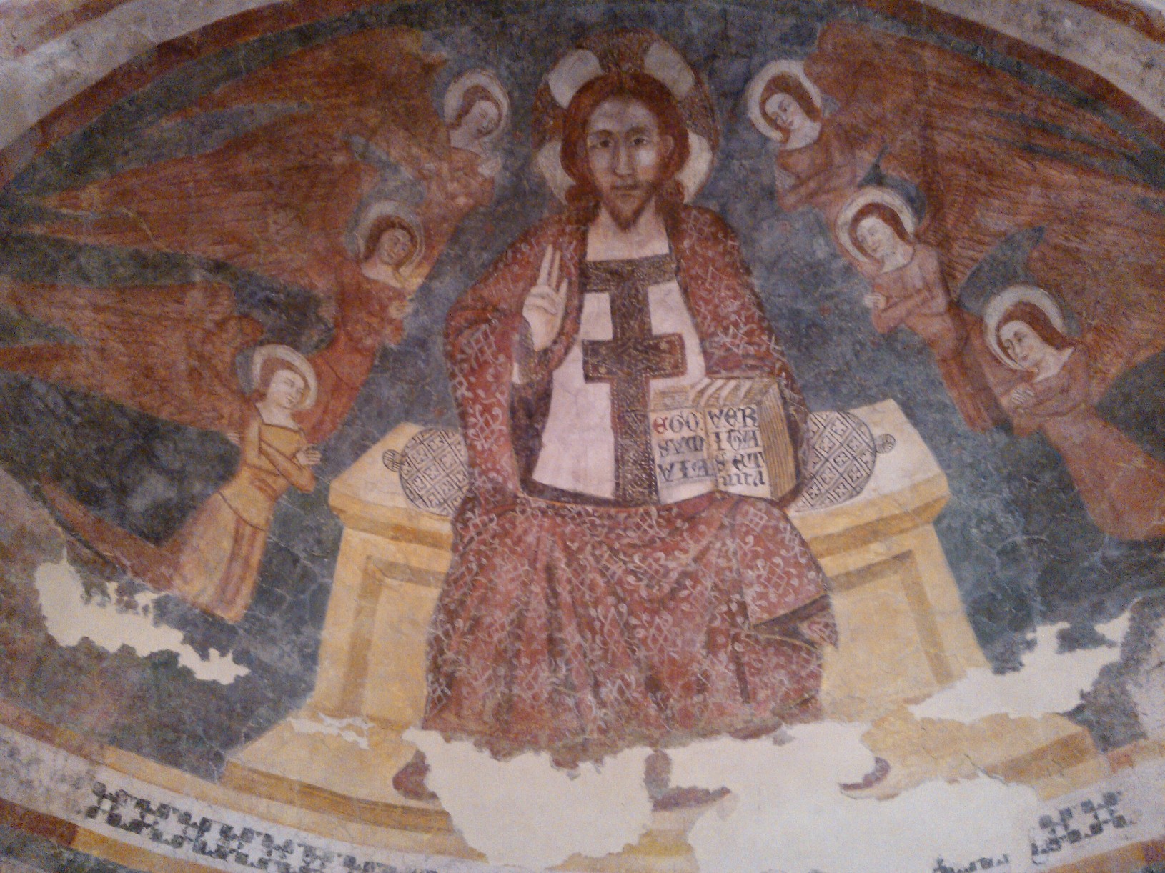 Cristo Redentore, Cristo, Angeli (dipinto, complesso decorativo) - ambito abruzzese (XIV-XV)