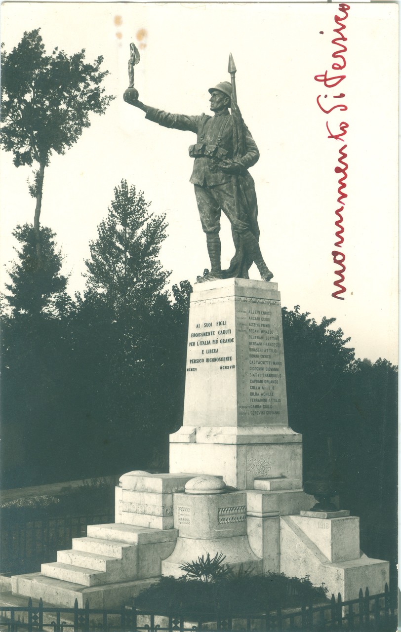 Scultura - Monumenti commemorativi - Monumenti ai caduti - Guerra mondiale 1914-1918 (positivo) di Zagnoni, Ettore (XX)