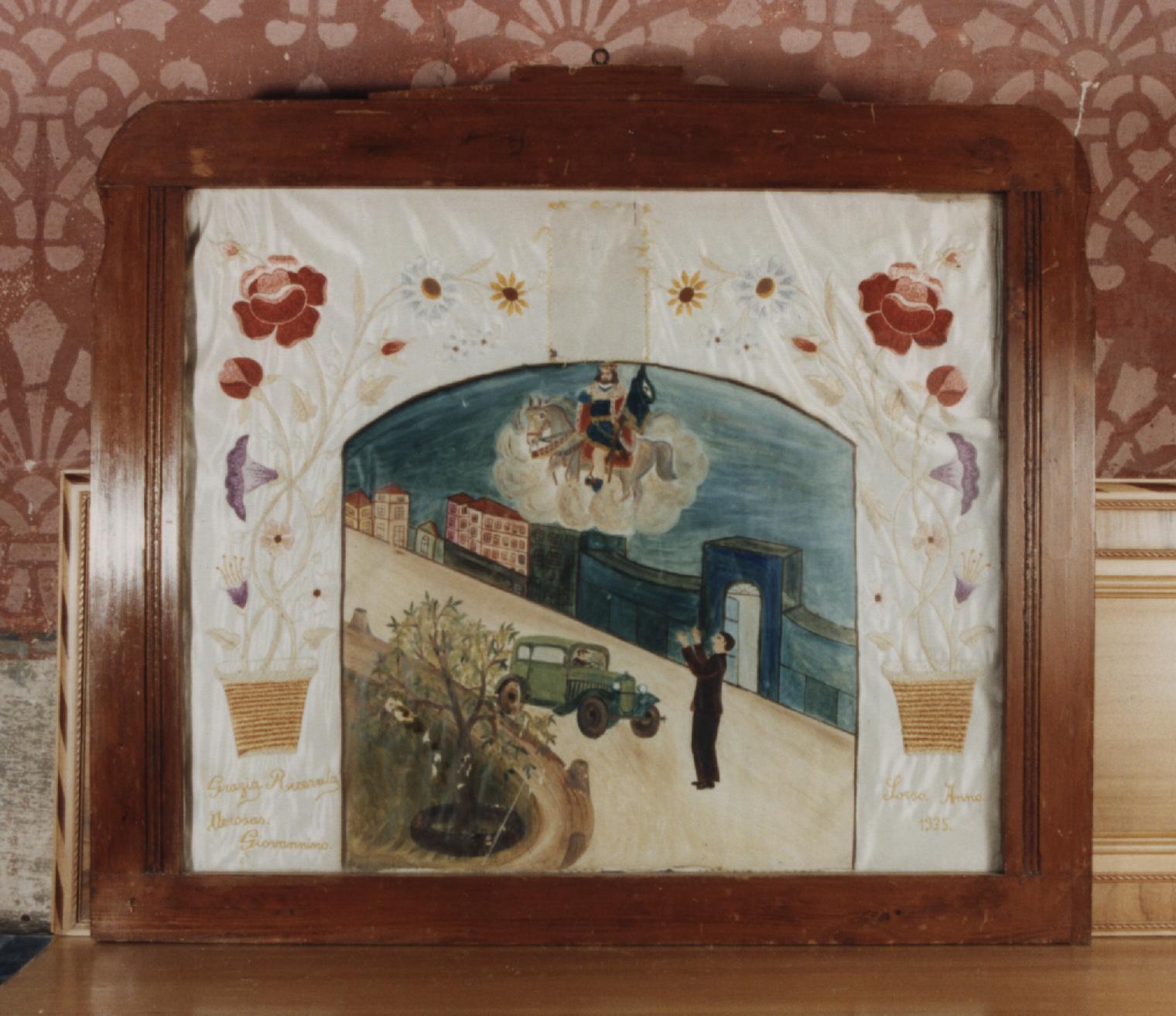Miracolo di san costantino con vasi di fiori (ex voto)