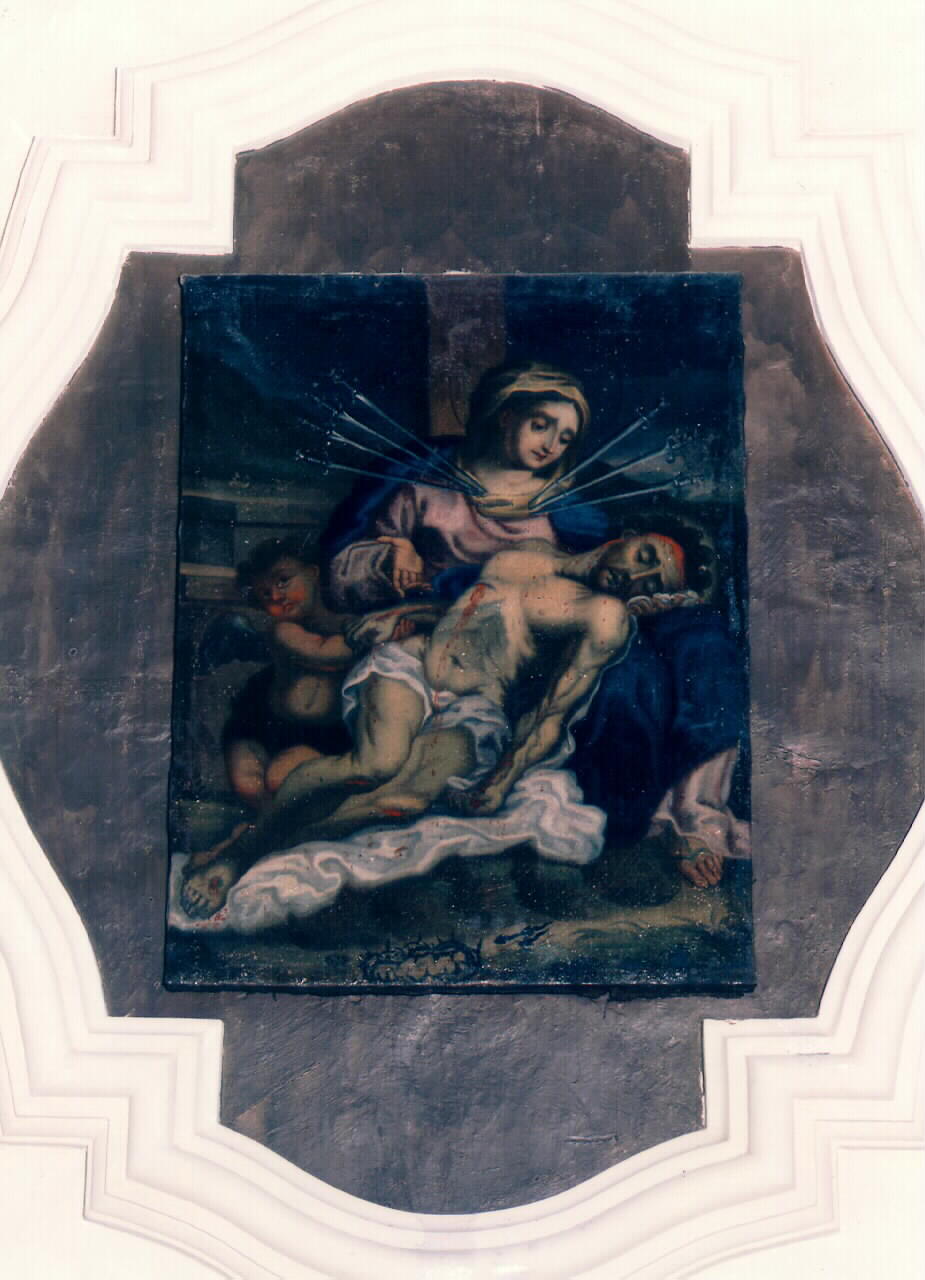 Pieta' con angioletto (dipinto) - ambito siciliano (Prima metà sec. XVIII)