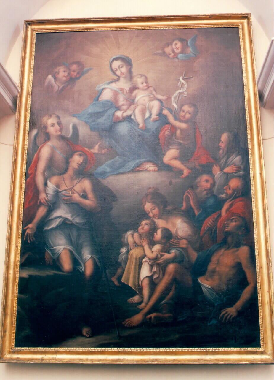 Madonna dell'aiuto, Madonna con Bambino e San Giovannino (dipinto) - ambito siciliano (Seconda metà sec. XVIII)