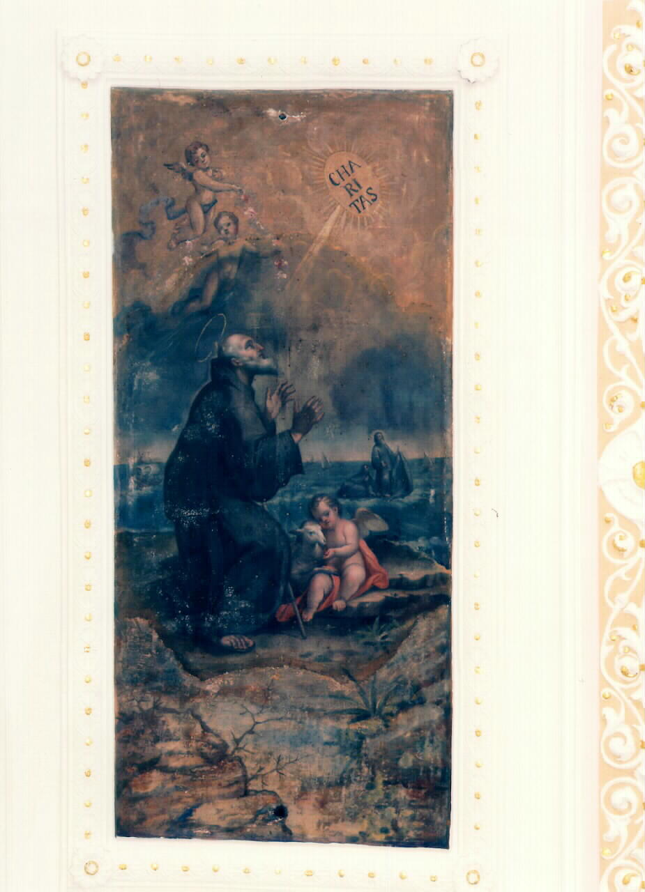 San Francesco di Paola (dipinto murale) - ambito siciliano (Seconda metà sec. XVII)