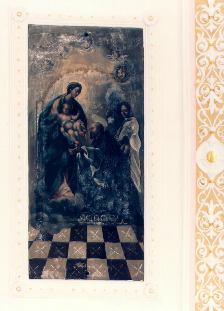 Madonna del Rosario con San Domenico (dipinto murale) - ambito siciliano (Seconda metà sec. XVII)