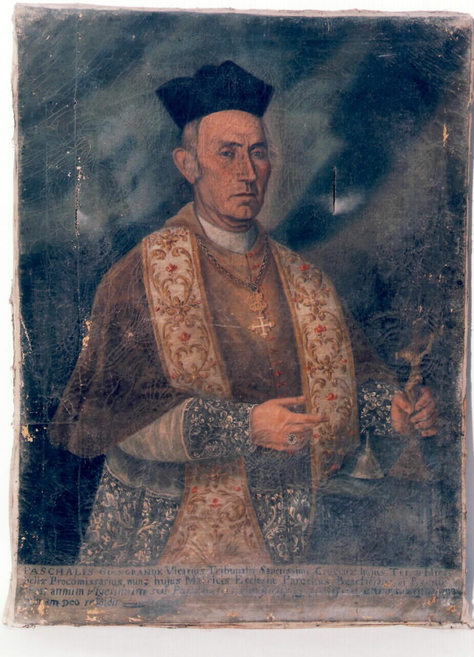 ritratto del parroco Vincenzo Giangrande Pasquale (dipinto) - ambito siciliano (sec. XIX)
