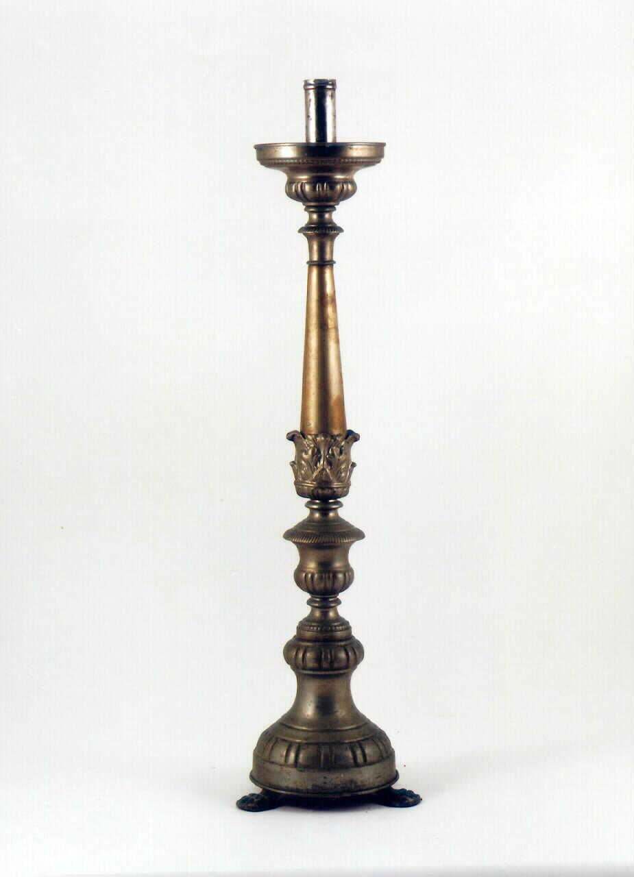 candelabro d'altare, serie - bottega siciliana (primo quarto sec. XX)