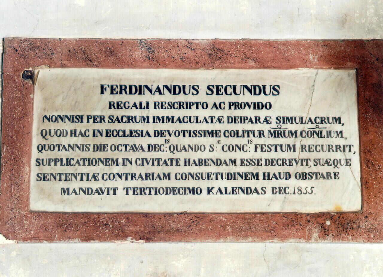 lapide - documentaria - ambito siciliano (sec. XIX)