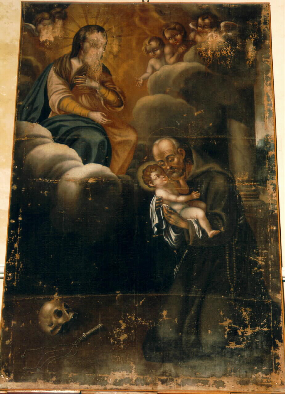 San Felice da Cantalice riceve Gesu' Bambino dalla Madonna (dipinto) - ambito siciliano (Prima metà sec. XIX)