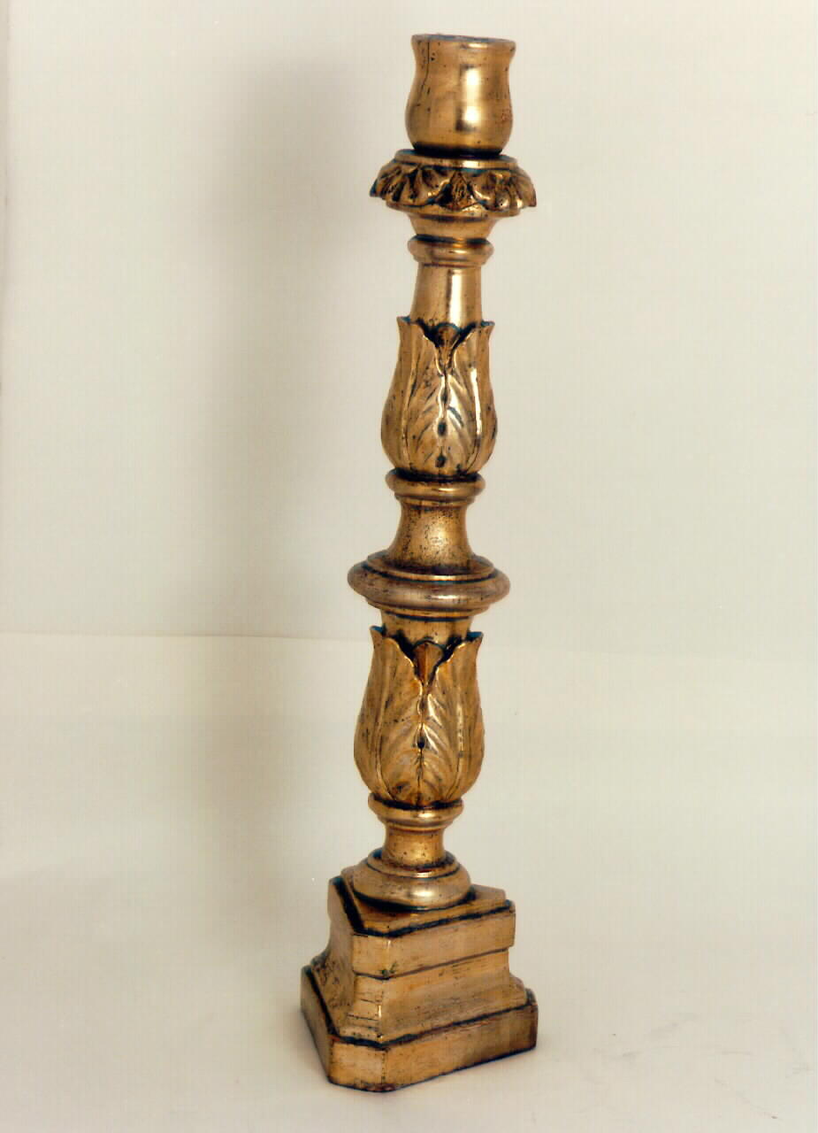 candeliere d'altare, serie - produzione siciliana (Seconda metà sec. XIX)