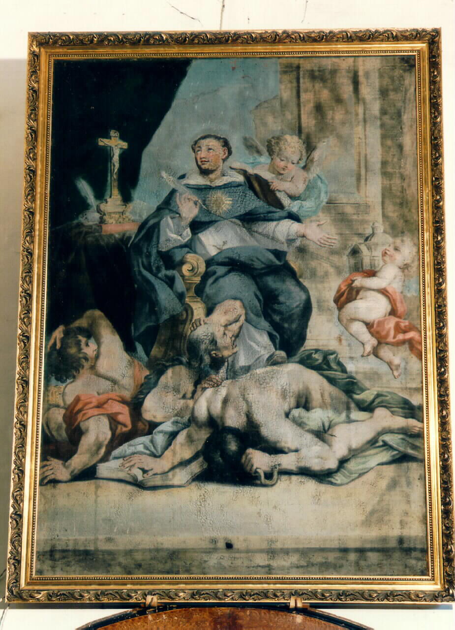 San Tommaso d'Aquino schiaccia gli eretici (dipinto) - ambito siciliano (sec. XVIII)