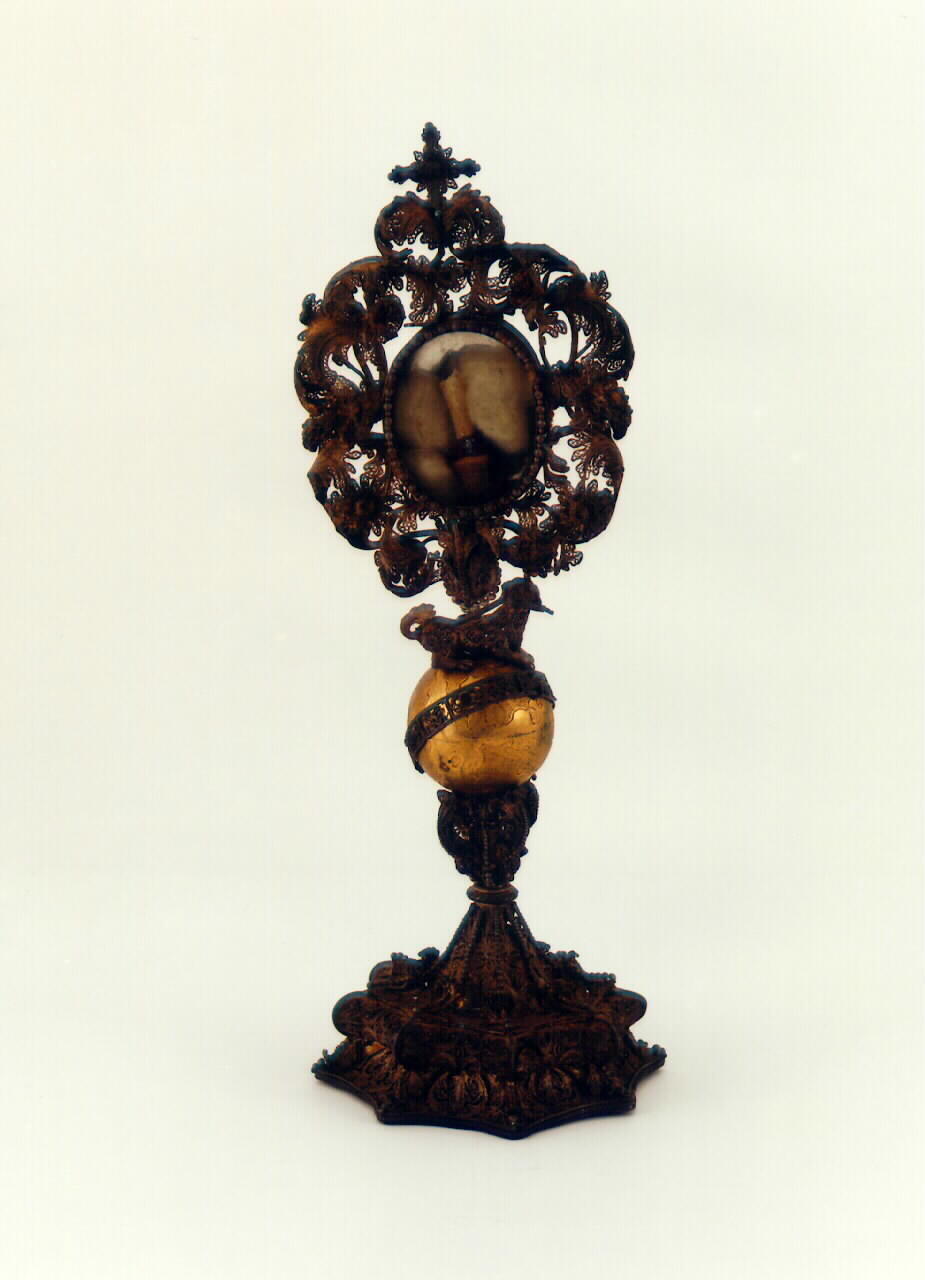 RELIQUIARIO - A OSTENSORIO - bottega siciliana (Seconda metà sec. XVIII)