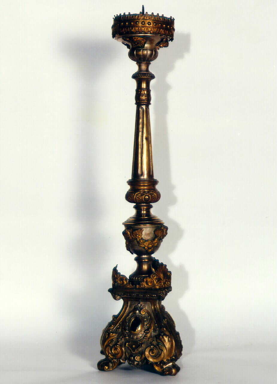 candelabro d'altare, serie - bottega siciliana (sec. XIX)