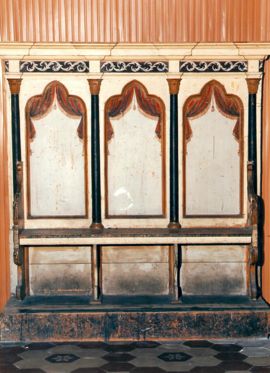 banco del celebrante - produzione siciliana (Seconda metà sec. XIX)