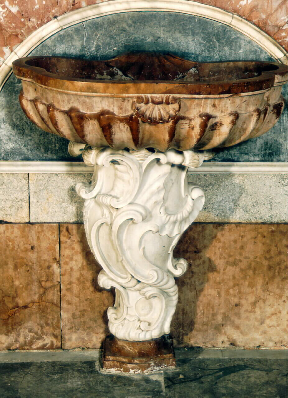 acquasantiera - a fusto, serie - ambito siciliano (Seconda metà sec. XVII)