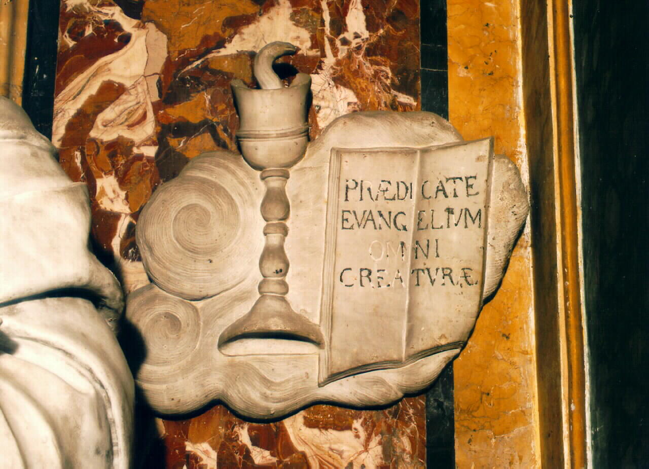 attributi di San Luigi Bertran (rilievo, elemento d'insieme) - ambito siciliano (sec. XVIII)