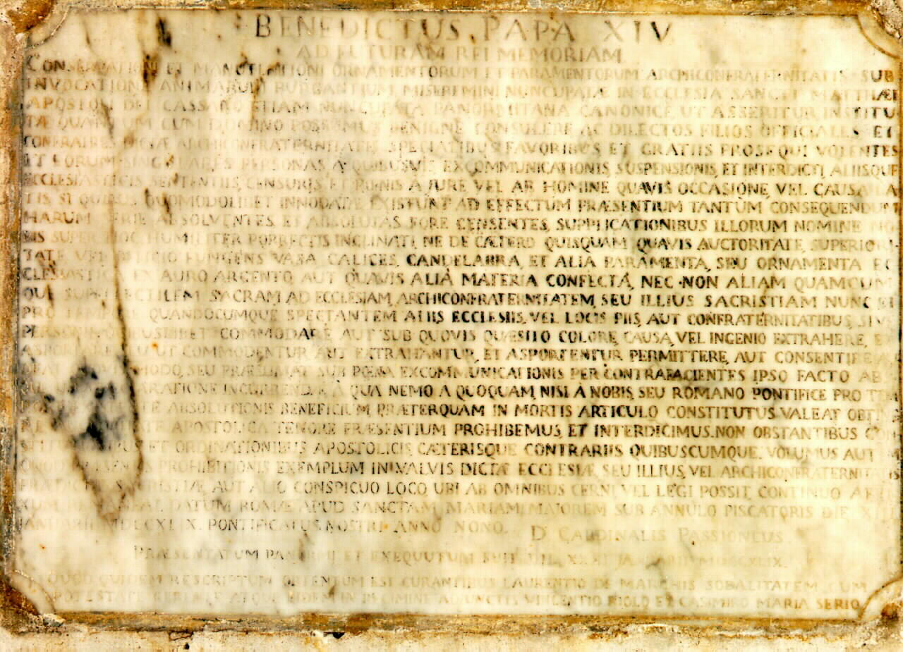 lapide - ambito siciliano (sec. XVIII)