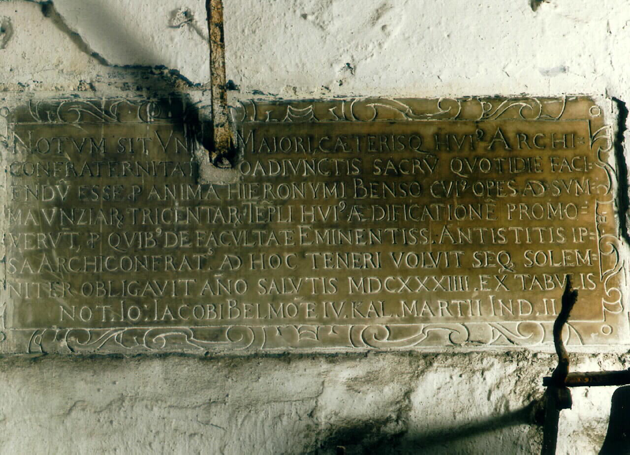 lapide commemorativa - ambito siciliano (sec. XVII)