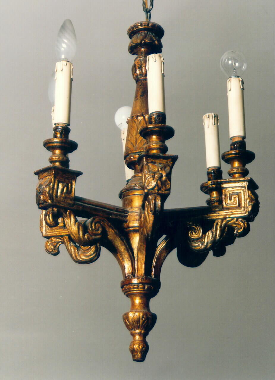 lampadario - a bracci - produzione siciliana (primo quarto sec. XX)