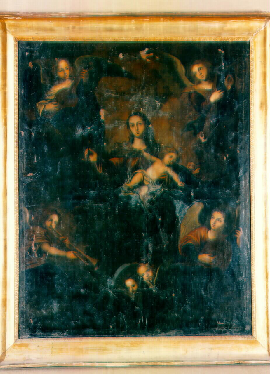 Madonna del Rosario e angeli musicanti (dipinto) - ambito siciliano (Metà sec. XVIII)